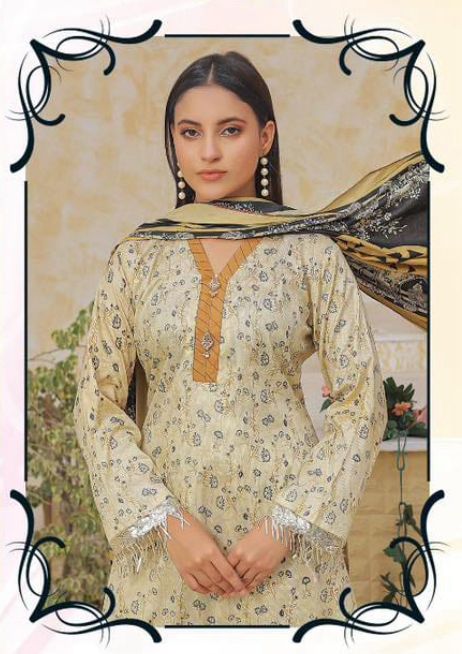 Elegant Printed 3-Piece Mixed Fabric Suit