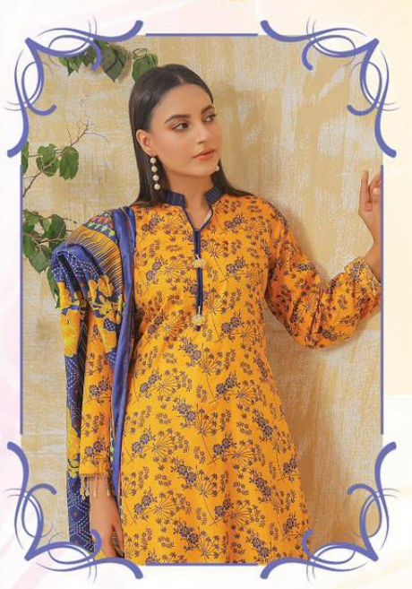 Elegant Printed 3-Piece Mixed Fabric Suit