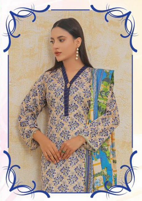 Elegant Printed 3-Piece Mixed Fabric Suit