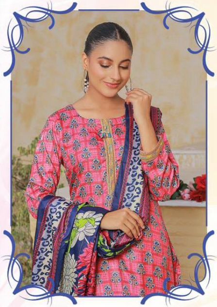 Elegant Printed 3-Piece Mixed Fabric Suit